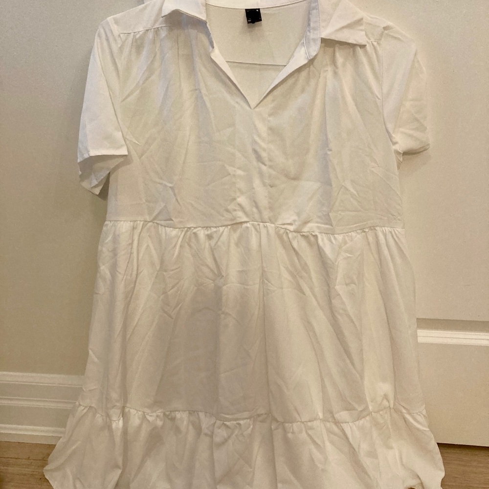 White cotton poplin dress